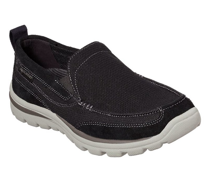 Skechers Relaxed Fit: Superior - Milford - Mens Slip On Shoes Black [AU-RZ6451]